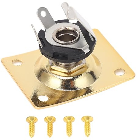Guitar Jack Socket Plate with and Telecaster Strong and Wear Resistant for Unexpected Accidents Performing and Recording (Gold)