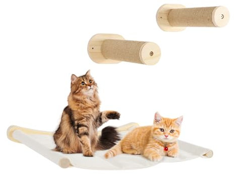 Kletterwand Katzen Katzenkletterwand Wand Katzen Kletterwand Mit Hängematte Katzen Wand Klettern,Für Wohnzimmer, Schlafzimmer, Balkon