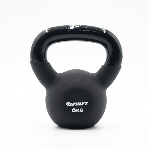 Athlyt Cast Iron/Neoprene-Coated Kettlebells | Flat Base, Wide Grip Handle, Built For Strength Training, Floor-Safe Coating, Ideal Weights For Home Gyms, 2kg To 20kg