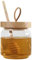 Lxoraziy Recipiente para Miel, 500ML Dispensador de Miel, Recipiente de Cristal Sellado, Tarro de Miel de Madera con Tapa, Tarro de Boca Ancha para Guardar