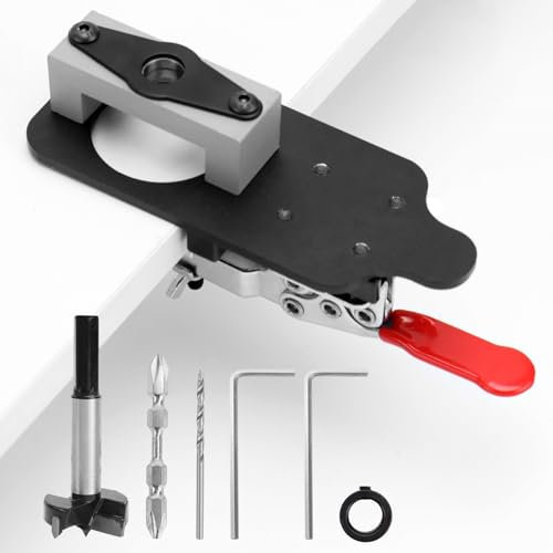 VZXZXE Bohrschablone Möbelbau 35 mm Topfscharnier Schablone, Verdeckte Scharnierlehre für Präzise Bohrungen für Küchenschränke, Schranktüren