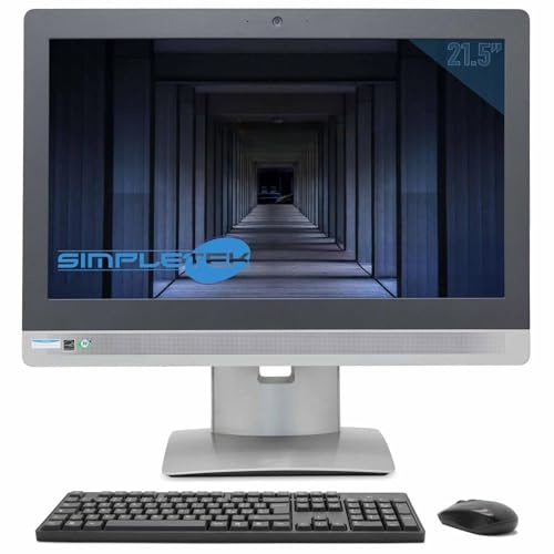 SIMPLETEK - All in One 21,5 i3 4GB 2TB Windows 11 Pro | DVD-RW | Wireless Mouse and Keyboard Kit | VESA kompatibel (Generalüberholt)