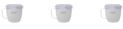 3er Set Mikrowellen-Tassen 620 ml Weiß mit Deckel & Henkel – BPA-frei, hitzebeständig, spülmaschinen- & mikrowellengeeignet – vielseitige Suppenbecher, Kaffeetassen & Snackbecher für Büro & Zuhause