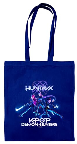 Pyramid International K-POP DEMON HUNTERS (TRIO) NAVY BLUE TOTE BAG – Reusable Eco-Friendly Tote Bag for Shopping, Work, or Everyday Use
