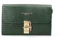 Viola Castellani Umhängetasche für Damen aus echtem Leder Made in Italy 23 x 13 x 5 cm Dunkelgrün