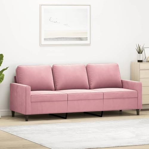 INLIFE 3-Sitzer-Sofa Rosa 180 cm Samt,Möbel,Sofas,Rosa,28.2 KG,359212