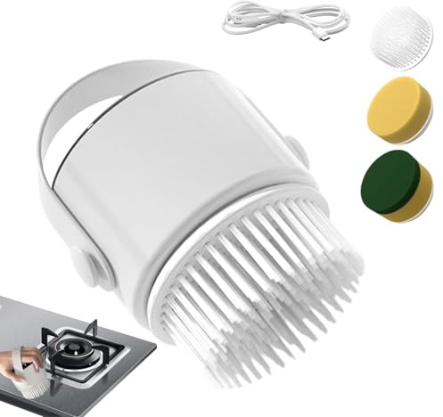 Elektro Scheuerbürste,Elektro-Bürste 1200mAh wiederaufladbar,Mit 3 Wechselaufsätzen Leistungsstarker Kabelloser Reiniger Für Toilette Bad Wanne Fliesen Boden | Für Badewanne Fliesen Badezimmer