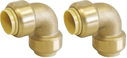 SOMATHERM FOR YOU, Coude laiton égal à clipser pour tubes cuivre, PER ou multicouche Ø14 mm, montage rapide et facile, raccord auto-étanche, durable, pression max 4 bars, température 90°C (Lot de 2)
