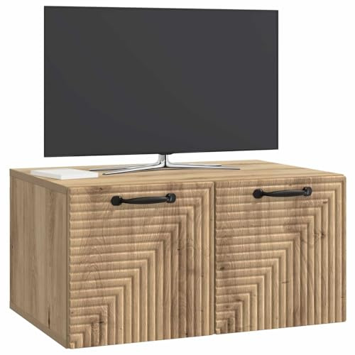 vidaXL Wandmontierter TV-Schrank Artisan-Eiche 59,5 x 41 x 30 cm, Wohnzimmer, moderner rechteckiger Stauraum, wandmontierte Medienkonsole, platzsparendes Möbel für Dein Zuhause