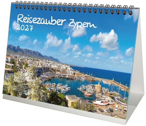 Reisezauber Zypern DIN A5 Tischkalender für 2027 Nikosia Meer Strand Urlaub - Seelenzauber