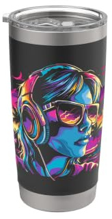 Gaming Mädchen Retrowave Videospiele Speedrunning Doppelwandiger Edelstahl-Thermobecher