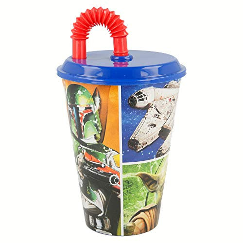 Star Wars Vaso con tapa y caña 430 ml (Stor 82430)