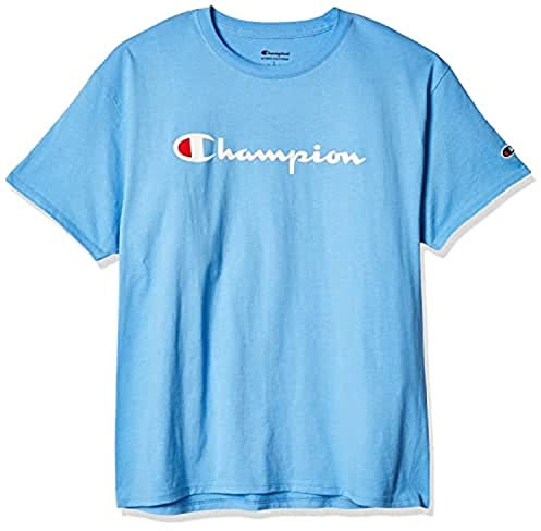 Champion Herren, Classic Graphic, Soft and Comfortable for Men, Script Logo (Reg. Or Big & Tall) T-Shirt, Swiss Blue-y07718, Klein