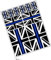 Biomar Labs® 10 x PVC Adesivi Set Stickers Bandiera Nazionale del Regno Unito Union Jack UK Thin Blue Line per Auto Moto Finestrìno Porta Casco Scooter Skateboard Bici PC Laptop Tablet Tuning D 40