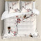 ABAKUHAUS Natur Bettbezug Set, Oriental Illustration, Milbensicher Allergiker geeignet mit Kissenbezügen, 200 cm x 200 cm - 80 x 80 cm, Rubin Pale Caramel