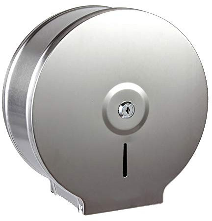 Distributeur de Papier Toilette Jumbo en Acier Inoxydable 304 avec Serrure à clé - Rouleau de 22,9 cm