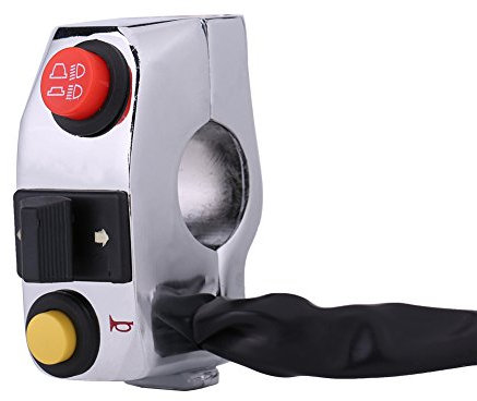 Motorrad Lenker Schalter Qiilu Lenkerschalter 3-Funktionen für Motorrad mit 7 / 8inch (22mm) Durchmesser Lenker Chrom