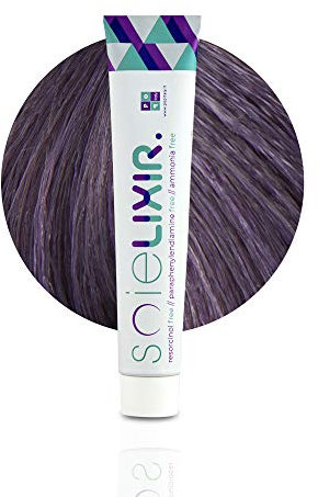 Soielixir Tinta Permanente per Capelli in crema SENZA Resorcina, Parafenilendiammina e Ammoniaca 93 Colori - 100 ml - (Solo Tubo Colore - Viola Pastello)