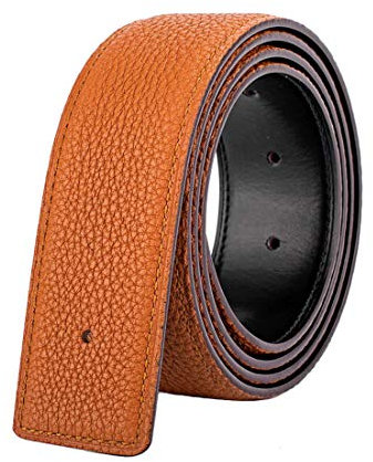 Vatee's Damen/Herren Echtleder-Ersatz-Gürtelriemen ohne Schnalle 32mm breit 110cm lang Erde Gelb