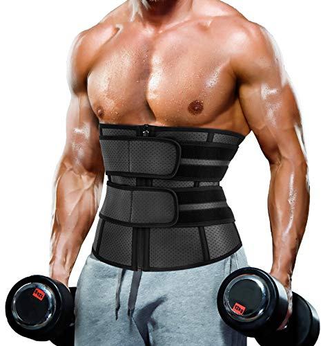 MOLUTAN Taillentrainer für Herren, Bauchkontrolle, Shapewear, Neopren, Schweißgürtel, schlankmachender Körperformer
