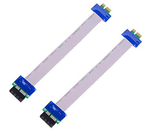 euroharry 2xPCI-Express PCI-E 1X Riser Karte Extender Kabel Cable Verlängerungskabel 15cm