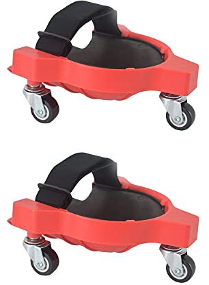 aleawol Kniebandagen mit Rollen, flexibel, mit verstellbaren Riemen, perfekt für Bau, Bodenbelag, Gartenarbeit, Rot, 2 Stück