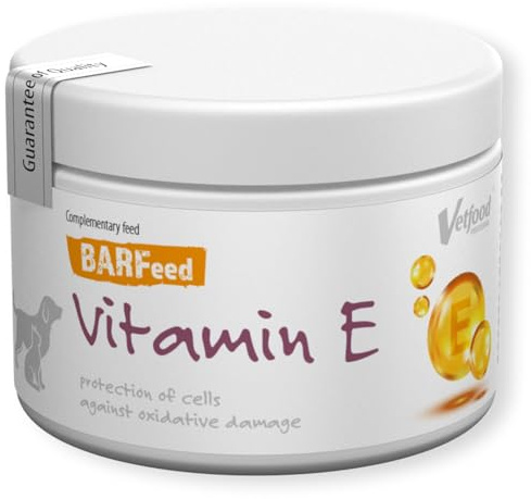 Vetfood BARFeed VIT E 30g, Starkes Antioxidans und Unterstützung für die Gesundheit von Tieren, unterstützt die korrekte Funktion des Sehvermögens
