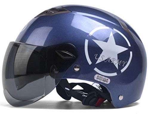 MRDAER Open Face Motorrad Halbhelm ECE Approved Retro Style Radfahren Motorrad Cruiser Helm Gewicht Atmungsaktiv Retro Radkappe (54-62cm)