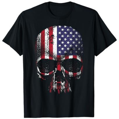 Amerika Flagge USA US Totenkopf T-Shirt