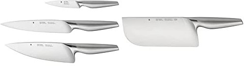 WMF Chef's Edition Messerset 3teilig & Chef's Edition Chinesisches Kochmesser 31,5 cm, Made in Germany, Messer geschmiedet, Performance Cut, Spezialklingenstahl, Holzbox, Klinge 20 cm