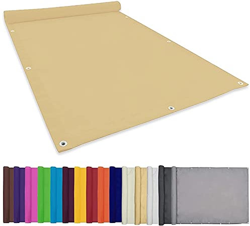 Toldo Vela de Sombra Rectángulo 1.5x2.6M 95% de Protección UV Impermeable Toldo Lona Rectángulo con Cuerda Libre para Jardín Terraza Balcón Parque Exterior, De Color Crema, 22073