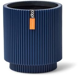Capi Europe - Gefäß Zylinder Groove Colours - 11x12 - Dunkelblau - Blumentopf für drinnen - CAPI Indoor - BGVDB312