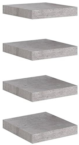 vidaXL Schweberegale 4 Stk. Betongrau 23x23,5x3,8 cm MDF