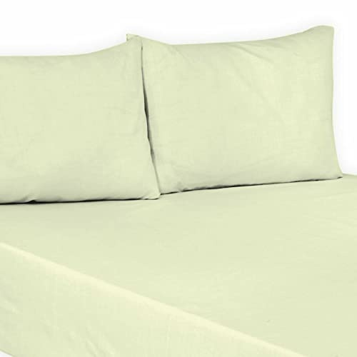 Flat Sheet Plain Dyed Polycotton Bedsheet Super Soft Easy-Care Bedlinen Non-iron Flat Sheets/Top Sheets in Single-Double-King-Super king (Cream, Super King)