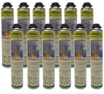 12x Pistolenschaum Bauschaum PU-Schaum Schaum Montageschaum Dämmschaum Füllschaum 750ml = 9000 ml