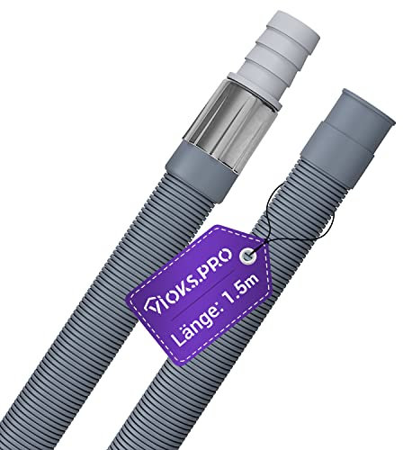 Viоks.pro Ablaufschlauch Verlängerung 1,5m Gerade/Gerade Ø19mm - Flexibler Abwasserschlauch Spülmaschine, Waschmaschinenschlauch Verlängerung