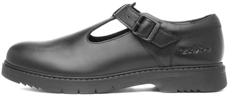 Kickers Women's Finley T Bar Leather Shoes | Smart Everyday School Look | Everyday Comfort Fit, Cushioned for All-Day Wear