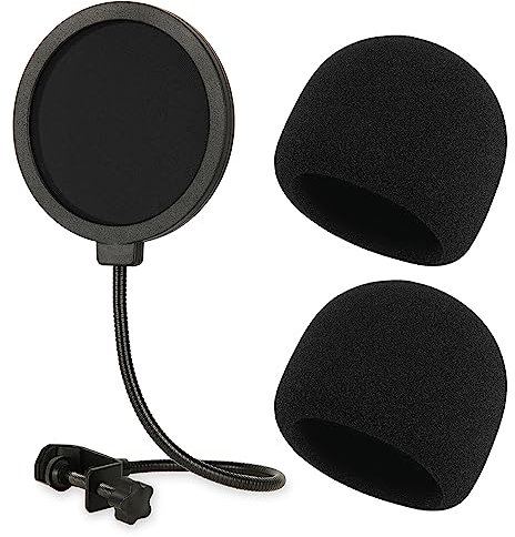 Rigych Mikrofon Popschutz mit Schaumstoff Windschutz Mikrofon, Professional Mikrofon Pop Filter und Windshield für Razer Seiren V2 Pro Mic