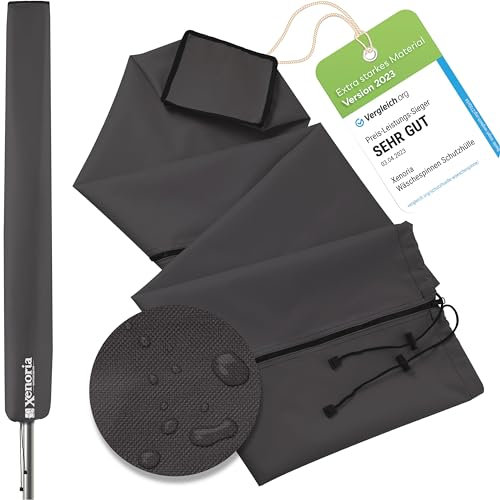 Xenoria Premium Wäschespinnenschutz | Passend für alle Modelle | Robustes 600D Oxfordgewebe | Wasserabweisend & UV-beständig | Reißverschluss auf ganzer Länge | Größe 180cm | Dunkelgrau