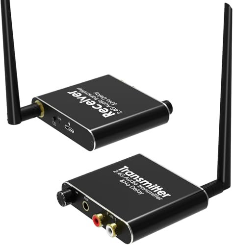 eppfun Wireless Transmitter and Receiver, 24bit/192kHz Low Latency Audio Adapter from TV/PC to Speakers/Home Stereo/Soundbar/CD