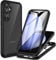 CENHUFO für Samsung Galaxy S23 FE 5G Hülle, 360 Grad Schutzhülle mit Eingebautem Displayschutz Stoßfest Panzerhülle Robust Cover Case Transparent Handyhülle für Samsung Galaxy S23 FE 5G - Schwarz