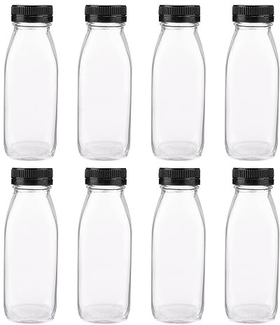 HEMOTON Bouteilles en Verre pour Garçons Et Filles 300 Ml Bouteilles de Jus de Fruits Yaourts Boissons Lave-vaisselle Gratuites