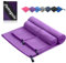 damoguin 3er-Set Mikrofaser Handtuch, Groß (180 * 80cm) & 2 Stück Klein (80 * 40cm) Schnelltrocknende Microfaser Fitness Handtücher, als Sporthandtuch, Strandtuch, Badetuch und Reisehandtuch (Lila)