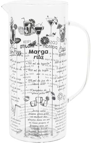COOK CONCEPT Pichet avec Recette Cocktail 2L en Verre, Blanc