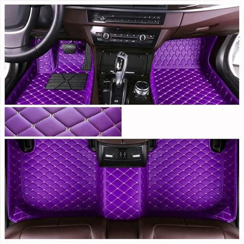 GDDUOYUE Nach Maß Auto FußMatten PU-Leder Allwetter Wasserfest Antirutsch FußMatten für 99.8% Stufenheck,Schrägheck, SUV,Kombi,Coupe,Cabriolet,Großraumlimousine,Lila