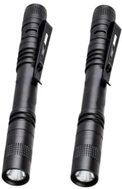 LIAISIMI Mini Taschenlampe mit Stift-Clip, 2 Stück Tragbare LED Taschenlampe, 200 Lumens Stift Lampe perfekt für Inspektion, Arbeit, Reparatur, 2*AAA-Batterien (Nicht Enthalten)-15 cm