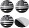 4 x 80 mm silberne und schwarze US-Flaggen-Logo, Aluminium, Metall, runde Aufkleber für Felgen, Räder, Zubehör, Radkappen-Aufkleber für Auto, LKW, SUV