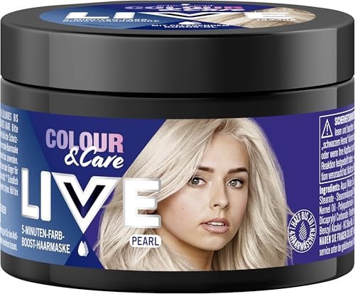 Schwarzkopf Live Colour & Care Pearl (150 ml), 5-Minuten-Farb-Boost-Haarmaske, temporäre Haarfarbe für Farb-Boost & intensive Pflege in nur 5 Minuten, auswaschbare Haarfarbe mit pflegendem Kokos-Öl