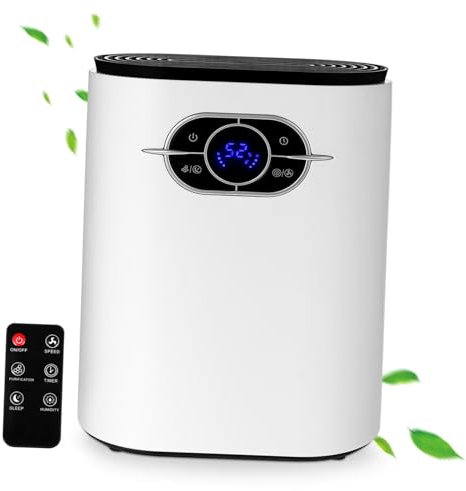 AUTSUPPL Portable Air Dryer for Home Office Capacity Auto Shut-off Led Display Remote Control Uk Plug