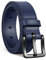 WHIPPY Gürtel Herren Ledergürtel für Jeans Verstellbarer Outdoor Leder Gürtel Unisex Arbeitsgürtel mit schwarz Kunststoffschnalle,Marineblau 110cm